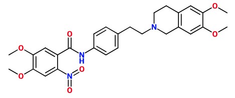 (image for) MC085314 Benzamide, N-[4-[2-(3,4-dihydro-6,7-dimethoxy-2(1H)-isoquinolinyl)ethyl]phenyl]-4,5-dimethoxy-2-nitro-